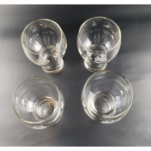 VTG Set 4 Stackable Beer Glasses 14oz MCM Monogram S Retro Barware Glassware‎ - Picture 4 of 10